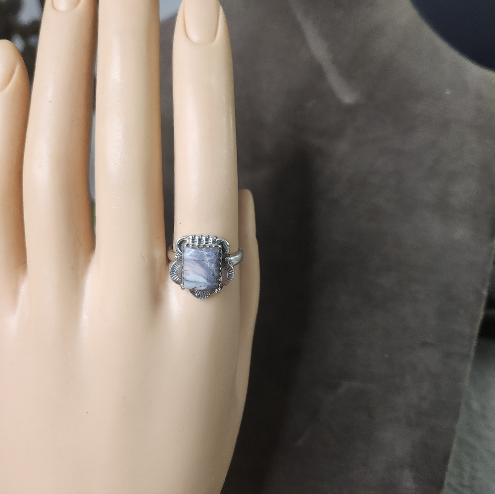 Porcelain Jasper Sterling Silver Ring | 925 Statement Stone | Boho Artisan - Picture 5 of 14